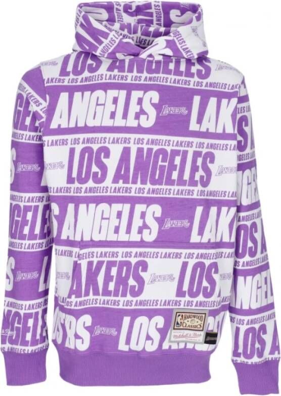 Mitchell & Ness Lakers Purple Teamwrap Hoodie Purple Heren