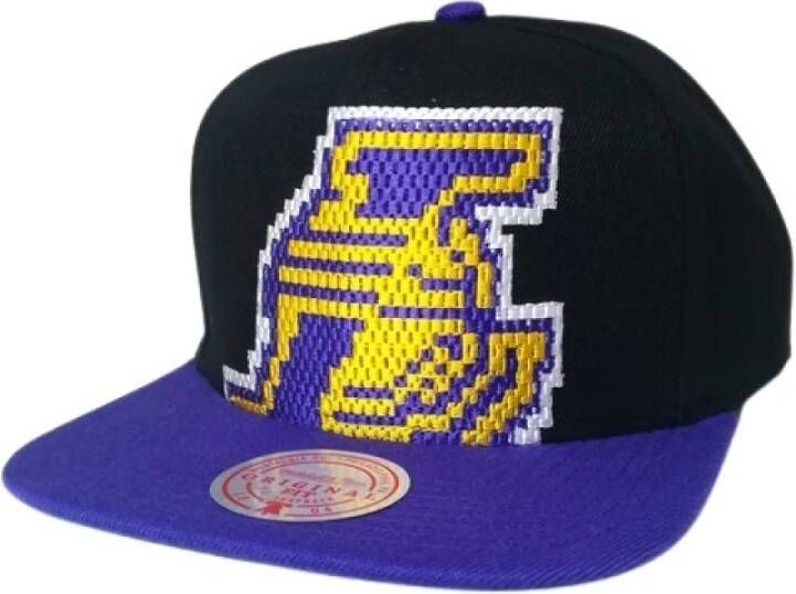 Mitchell & Ness Zwarte Los Angeles Lakers 8-Bit Snapback Multicolor