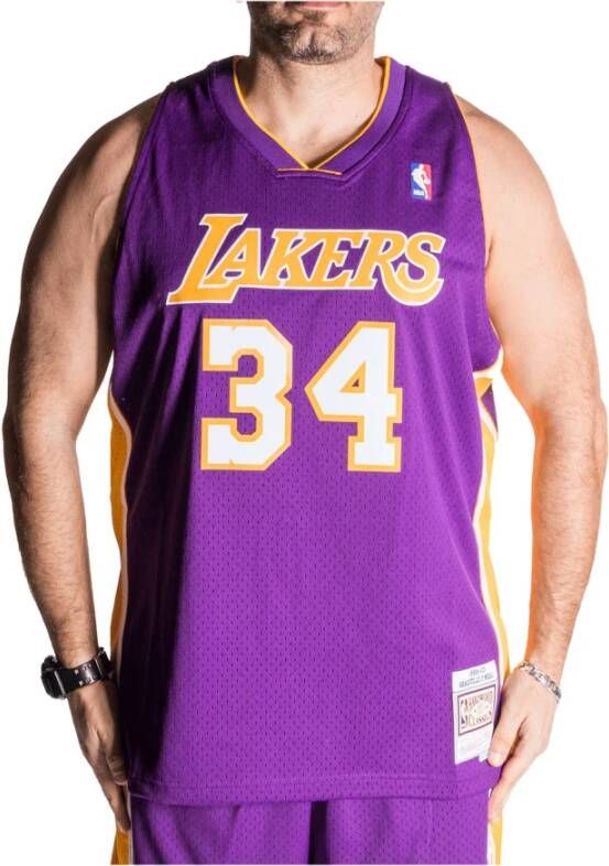 Mitchell & Ness Paarse Lakers Shaquille O'Neal Jersey Purple Heren