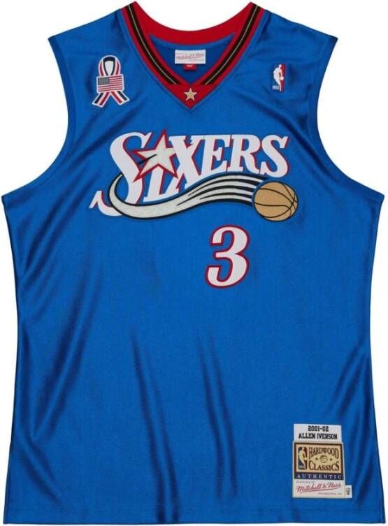 Mitchell & Ness NBA 76ers 2001 Allen Iverson Alternatief Shirt Blue Heren