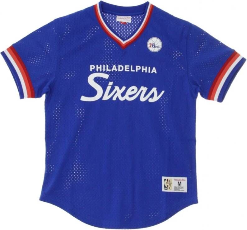 Mitchell & Ness NBA T-shirt Phi76E Blauw Heren