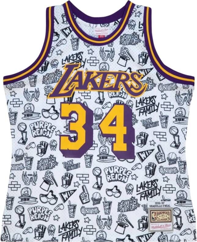 Mitchell & Ness Oneall lakers t -shirt Wit Heren