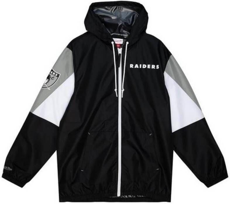 Mitchell & Ness Zwarte Oakland Raider Windbreaker met volledige rits Black Heren