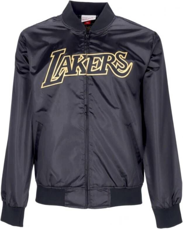 Mitchell & Ness satijnjack hardhout klassiekers loslak Zwart Heren