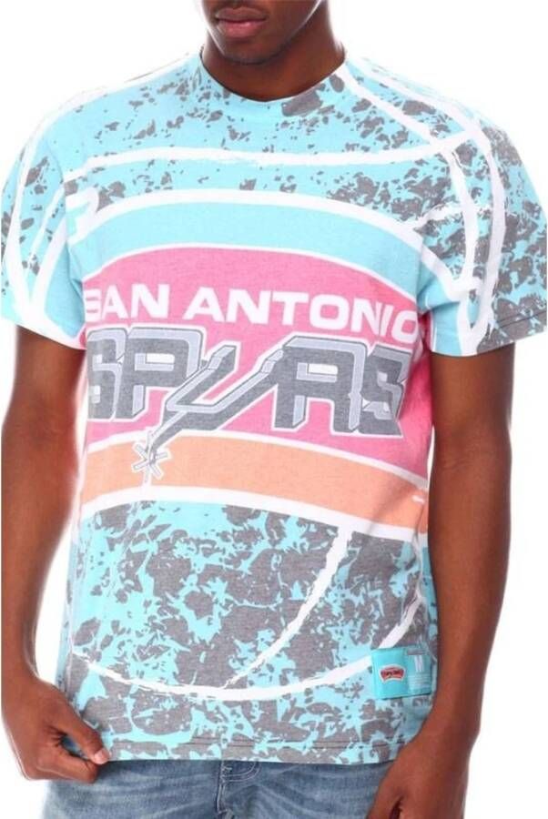 Mitchell & Ness Turquoise Spurs Jumbotron Tee Shirt Multicolor Heren