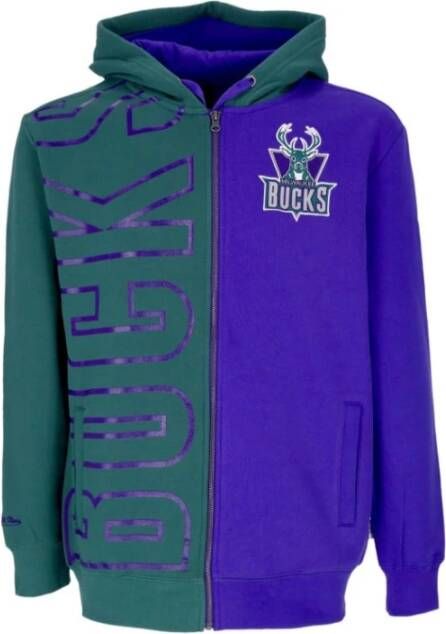 Mitchell & Ness Sweater met rits Groen Heren