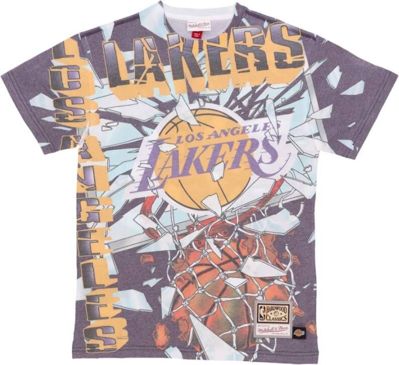 Mitchell & Ness T-Shirts Purple Heren