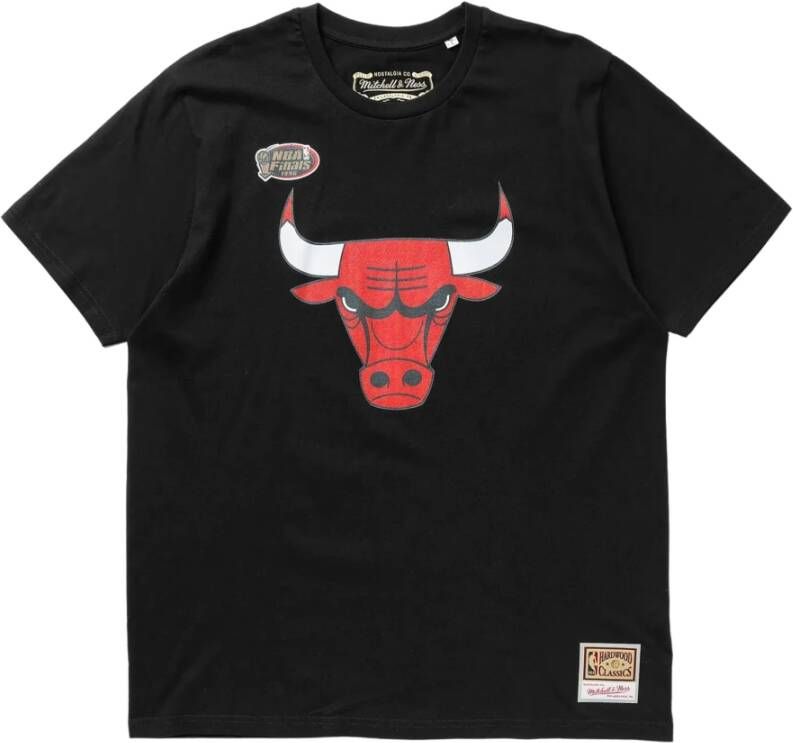 Mitchell & Ness Chicago Bulls NBA Logo Tee Zwart Heren