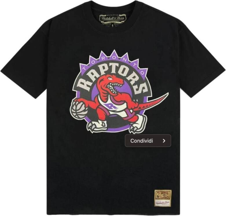 Mitchell & Ness NBA Team Logo Tee Toronto Raptors men T-Shirts Polo's zwart Maat S Kleding
