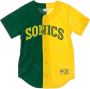 Mitchell & Ness T -stuk split mesh -knop voor zeeop Groen Heren - Thumbnail 1