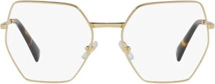 Miu Elegante Gouden Metalen Brillen Geel Dames
