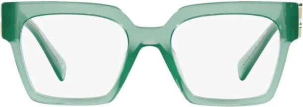 Miu Gedurfde vierkante blauwe transparante acetaatbrillen Green Dames