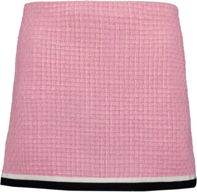 Miu Tweed Mini Rok Pink Dames