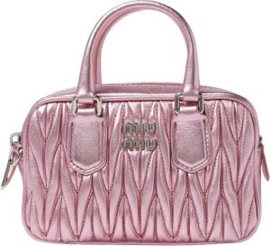 Miu Matelassé Handbag Roze Dames