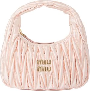 Miu Matelassé Metallic Handbag Roze Dames