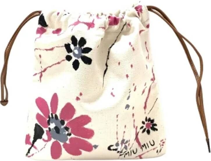 Miu Pre-owned Canvas clutches Beige Dames