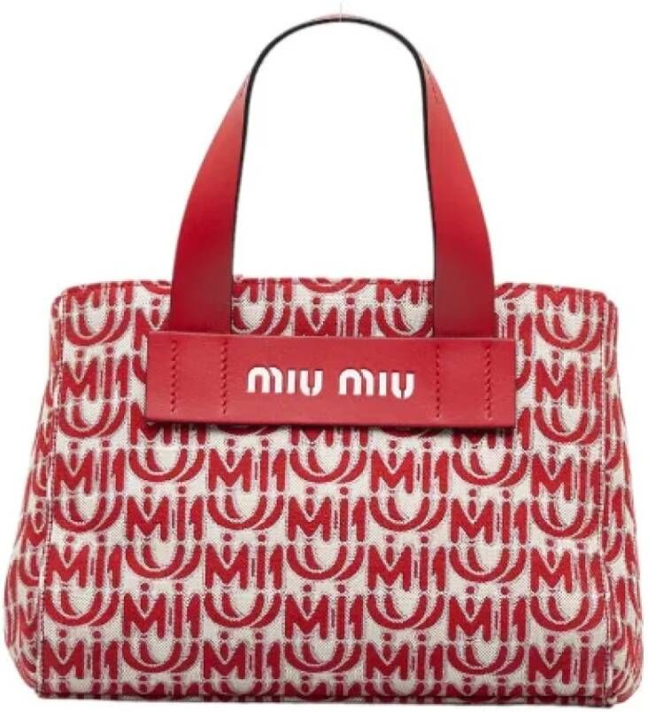 Miu Pre-owned Canvas totes Rood Dames