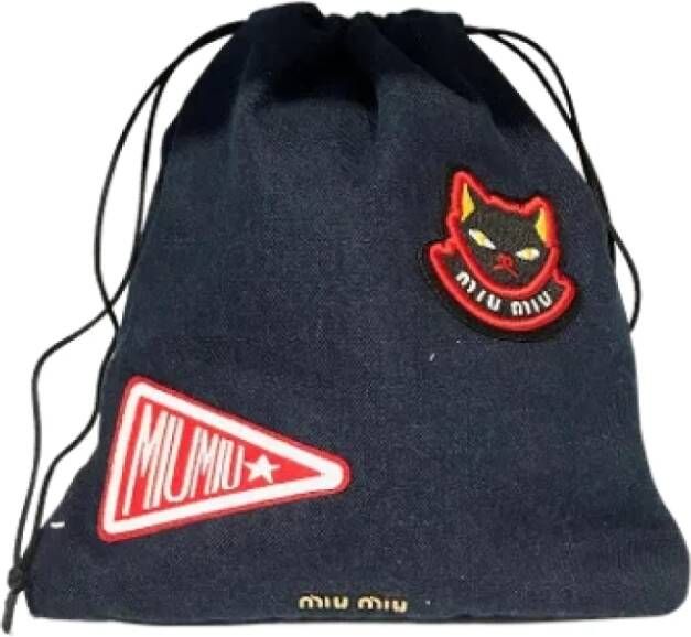Miu Pre-owned Denim clutches Blauw Unisex
