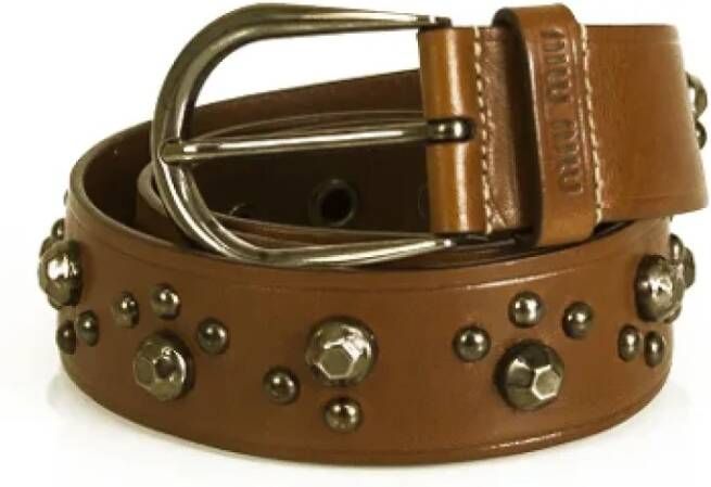 Miu Pre-owned Leather belts Bruin Unisex