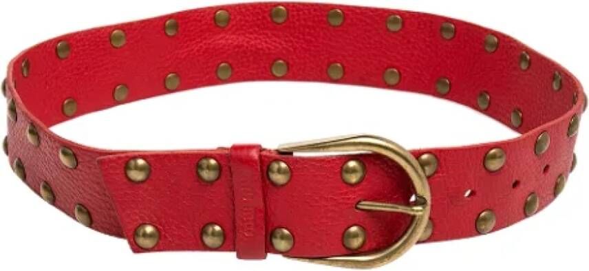 Miu Pre-owned Leather belts Rood Dames