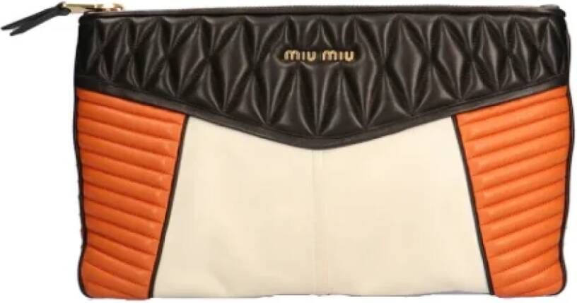 Miu Pre-owned Leather clutches Zwart Dames