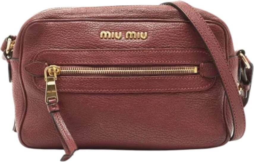 Miu Pre-owned Leather crossbody-bags Bruin Dames