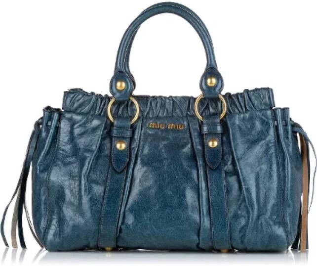 Miu Pre-owned Leather handbags Blauw Dames