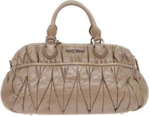 Miu Pre-owned Leather handbags Bruin Dames