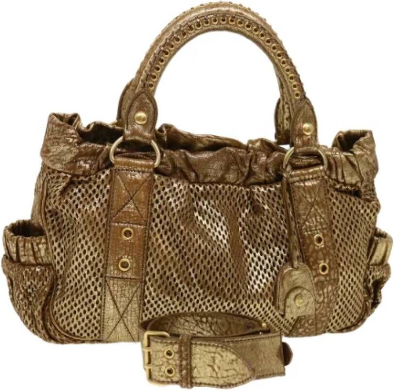 Miu Pre-owned Leather handbags Geel Dames