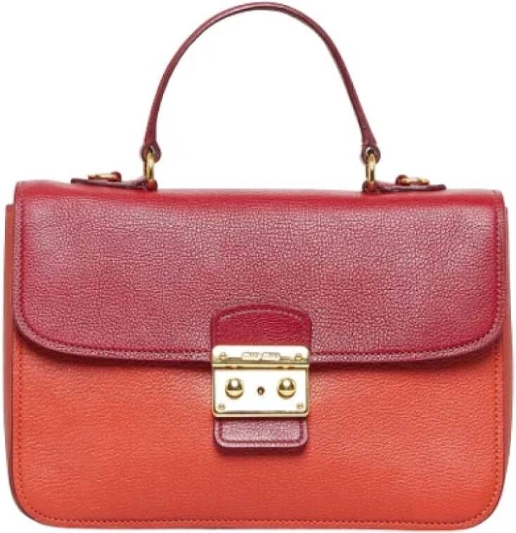 Miu Pre-owned Leather handbags Oranje Unisex