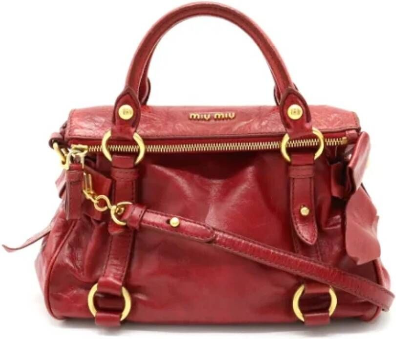 Miu Pre-owned Leather handbags Rood Dames