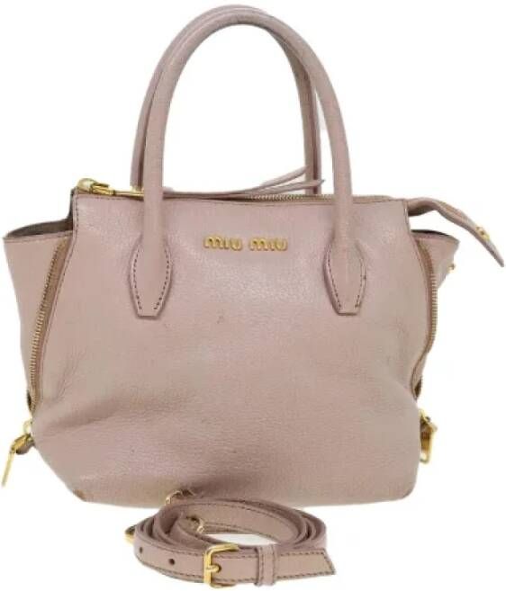 Miu Pre-owned Leather handbags Roze Dames
