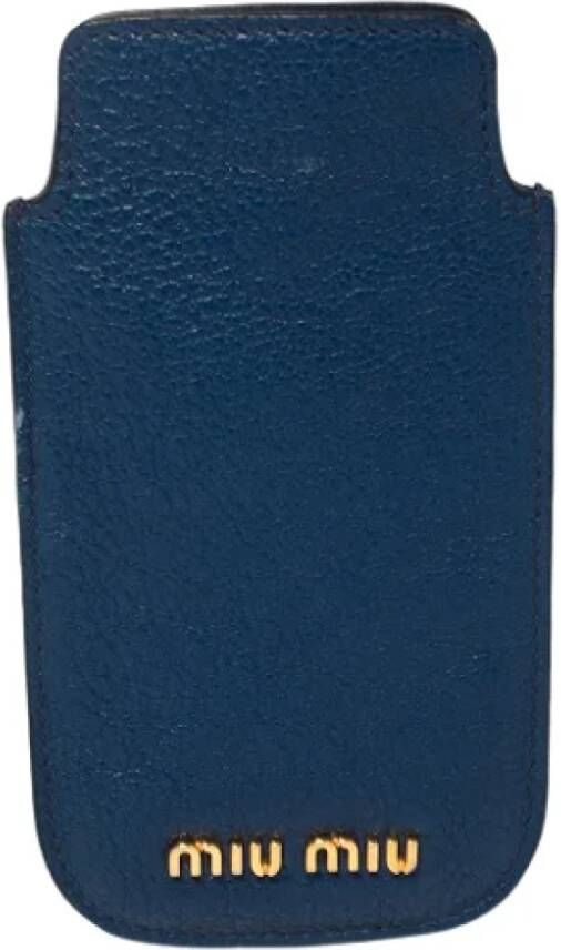 Miu Pre-owned Leather home-office Blauw Dames