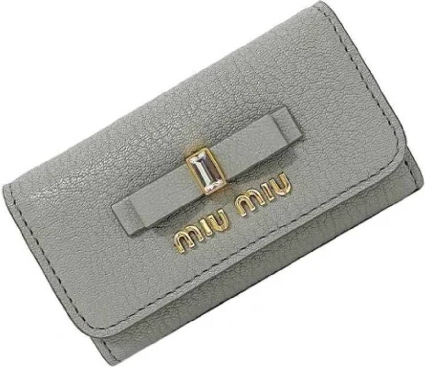 Miu Pre-owned Leather home-office Grijs Dames