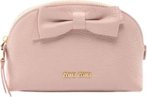 Miu Pre-owned Leather pouches Roze Dames