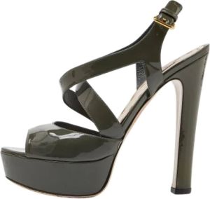 Miu Pre-owned Leather sandals Groen Dames