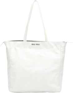 Miu Pre-owned Leather Shoulder Bag Wit Dames