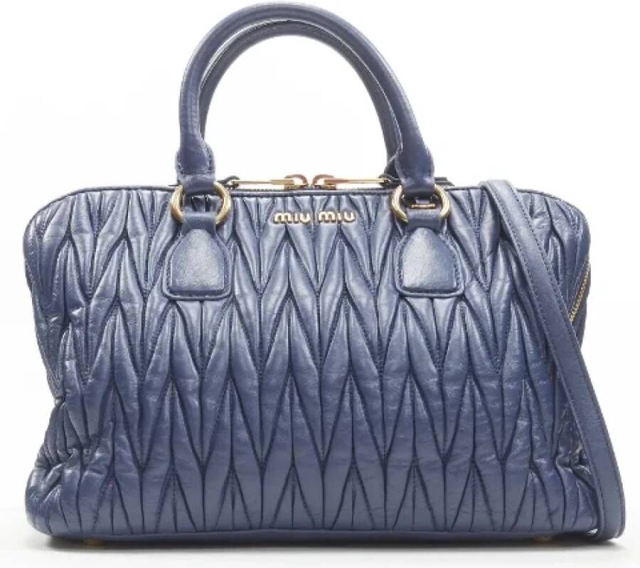 Miu Pre-owned Leather shoulder-bags Blauw Dames