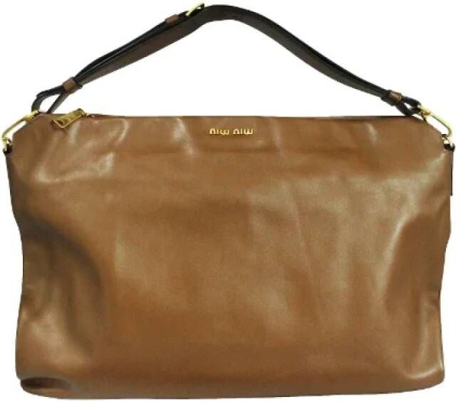 Miu Pre-owned Leather shoulder-bags Bruin Dames