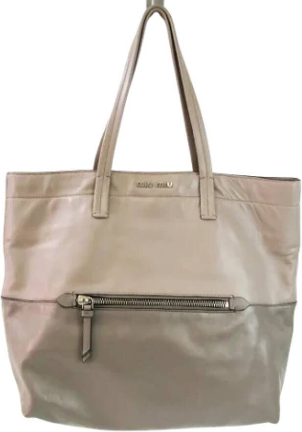 Miu Pre-owned Leather shoulder-bags Grijs Dames