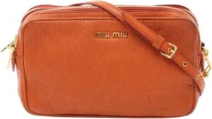 Miu Pre-owned Leather shoulder-bags Oranje Dames
