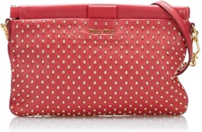 Miu Pre-owned Leather shoulder-bags Rood Dames
