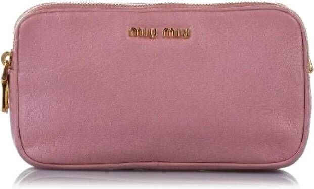 Miu Pre-owned Leather shoulder-bags Roze Dames