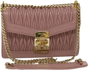 Miu Pre-owned Leather shoulder-bags Roze Dames
