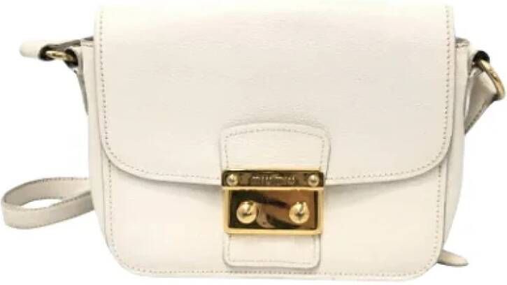 Miu Pre-owned Leather shoulder-bags Wit Dames