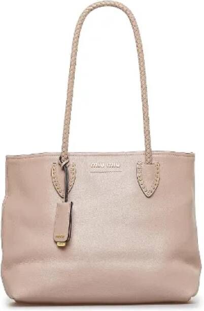 Miu Pre-owned Leather totes Bruin Dames