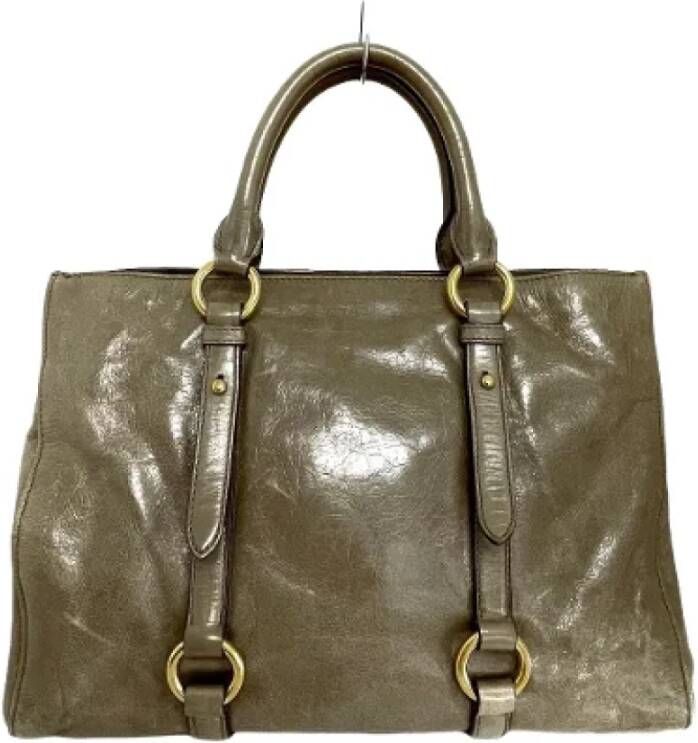 Miu Pre-owned Leather totes Grijs Dames