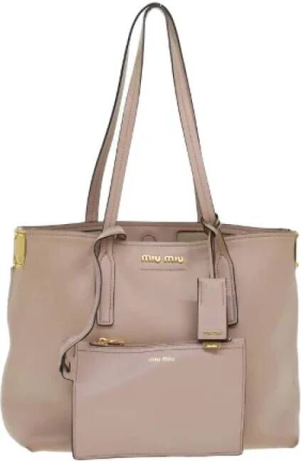 Miu Pre-owned Leather totes Roze Dames