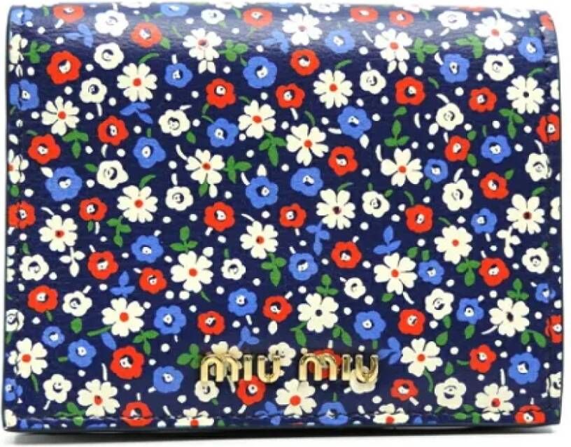 Miu Pre-owned Leather wallets Blauw Dames