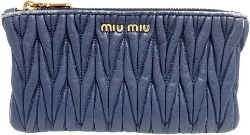 Miu Pre-owned Leather wallets Blauw Dames